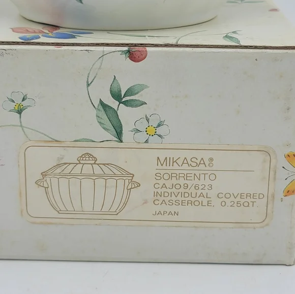 Mikasa Maxima Sorrento Individual Casserole with Lid Original Box Vintage Japan - Picture 12 of 13